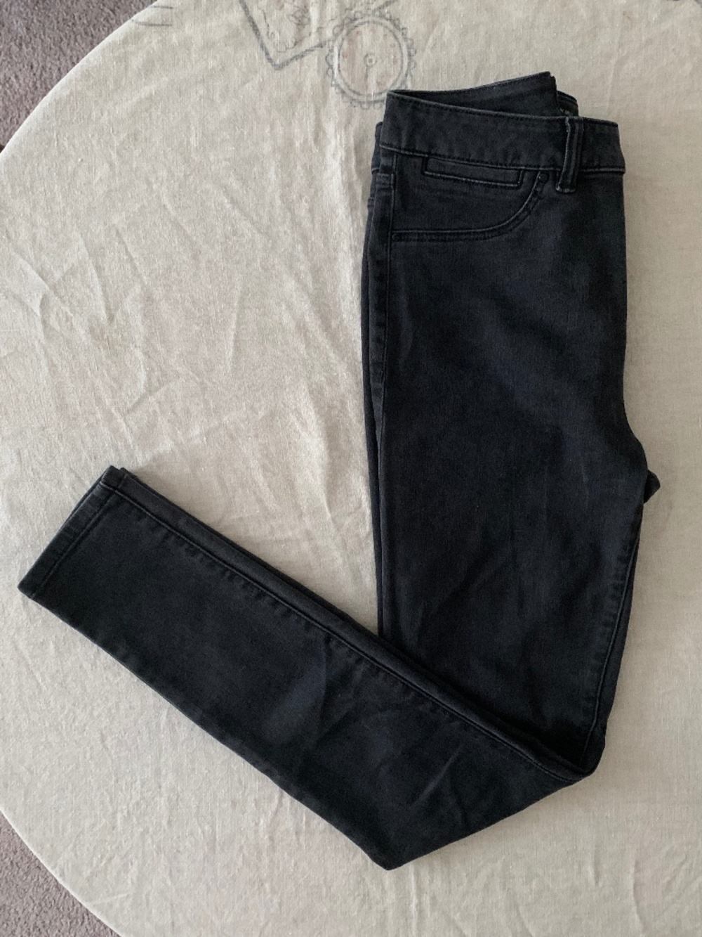 Karen Millen Black Skinny Jeans UK 10 US 6 Stretch Denim Tonal Hardware